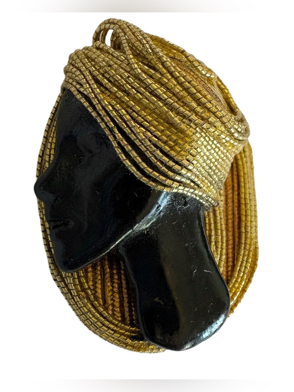 Vintage Nubian Queen / African Woman Brooch Pin